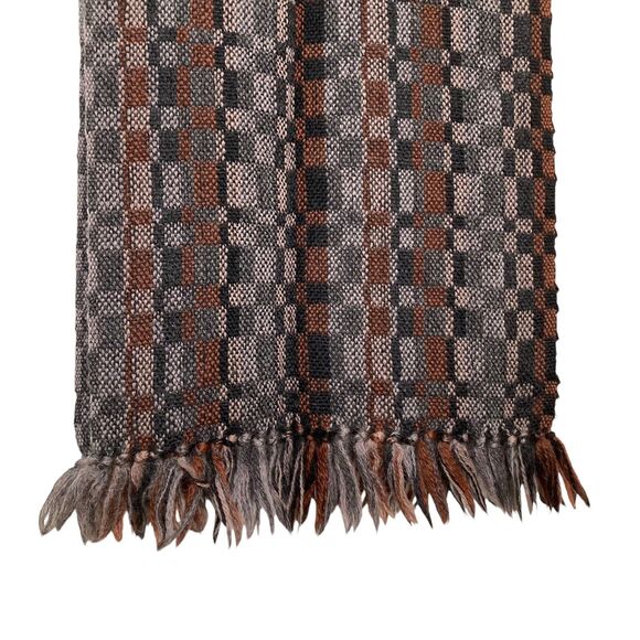 Prima Maglia Hand Loomed Wool Geometric Multicolored Scarf Unisex 13.5” X 60” - Picture 2 of 11